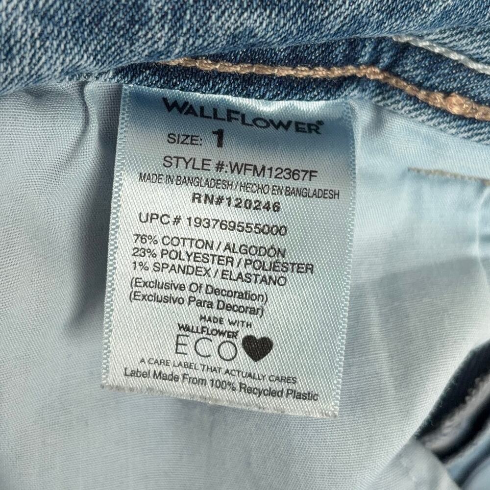 Wallflower Flirty Curvy Bootcut Jeans Juniors 1 Light Wash Casual Western Y2K - Picture 12 of 12